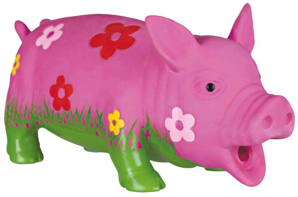Blumenschwein,Original-Tierstimme,Latex - 20cm