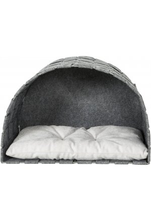 Kuschelhöhle Lennie zur Wandmontage, Filz, 45×30×30cm, grau