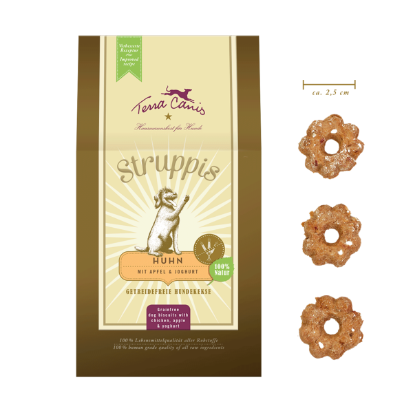 Gesunde Leckerlis "Struppis"Huhn m.Apfel+Joghurt - 375g