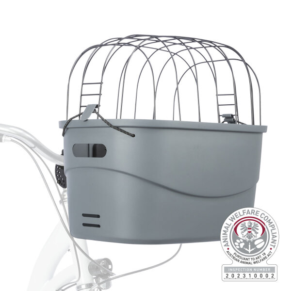 Front-Fahrradkorb, Kunststoff, 42×39×30 cm, grau - 3-teilig inkl. T13097