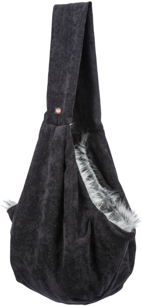 Fronttasche Soft, 22×20×60cm, schwarz/grau