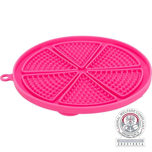 LicknSnack Matte mit Saugnäpfen, Silikon, ø 18cm, pink