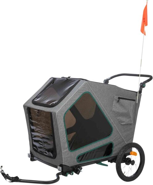 Fahrrad-Anhänger, L: 55,5×77×105/147 cm, grau/salbei