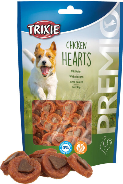 PREMIO Chicken Hearts mit Huhn, 100 g