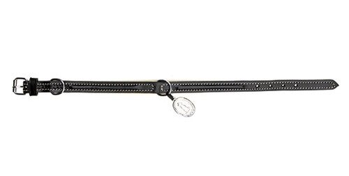 Hundekönig Halsband, schwarz - S-M: 31-37cm / 22mm