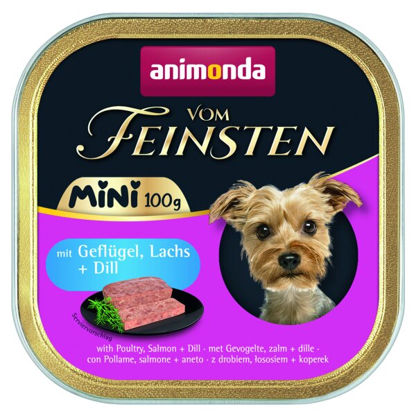 Animonda, Hund, V. Feinsten Mini,Geflügel, Lachs+Dill - 100g / VE 32