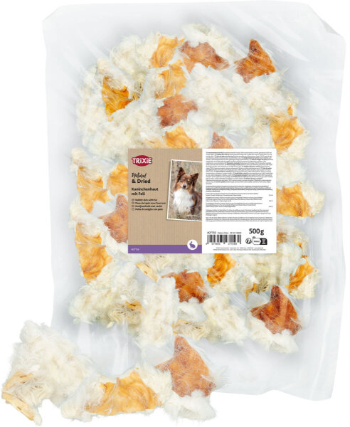 Kaninchenhaut mit Fell, 500 g
