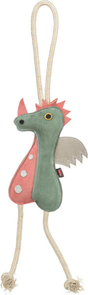 Drache am Tau, Leder/Tau, 55cm