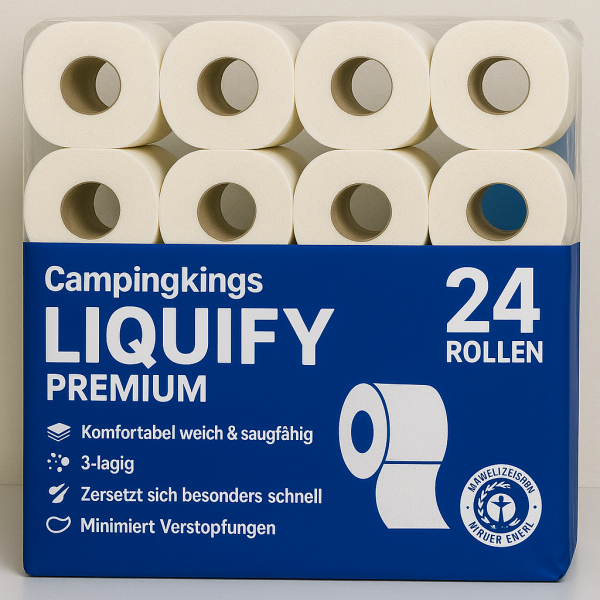 24 Rollen Camping-Toilettenpapier Premium - 3-lagig hochweiss