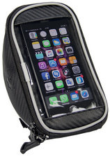FISCHER Sacoche de guidon avec une poche pour smartphone noir, en polyester, fenêtre de visualisation en PVC, écran