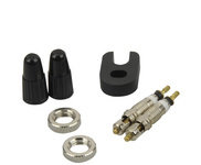 FISCHER Kit de valves Sclaverand pour vélo, 7 pièces constitué de : 2x inserts pour valve Sclaverand, 2x écrous