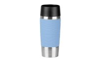 Gobelet isotherme TRAVEL MUG Wave, 0,36 L, bleu poudré dimensions: diamètre: 83 x (H)200 mm, avec manchette Soft