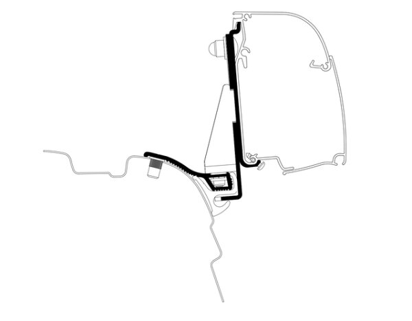 Wall awning adapter THULE VW T5/T6 MULTIR LWB LHD