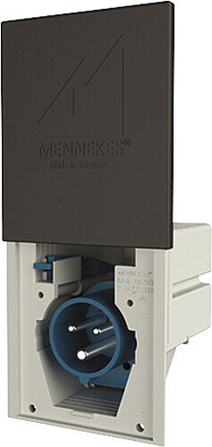 Einbaustecker MENNEKES CaraCONTACT 16 A ,3p6h, 230 V, IP44 Farbe: schwarz