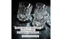 Magn. cryst. glasses silwy WHISKY, 200 ml, 4pcs set, incl. metal nano gel pad, col. black