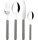 Rental package 2, dishes set Serenad,for 2 pers. w. cutlery white black