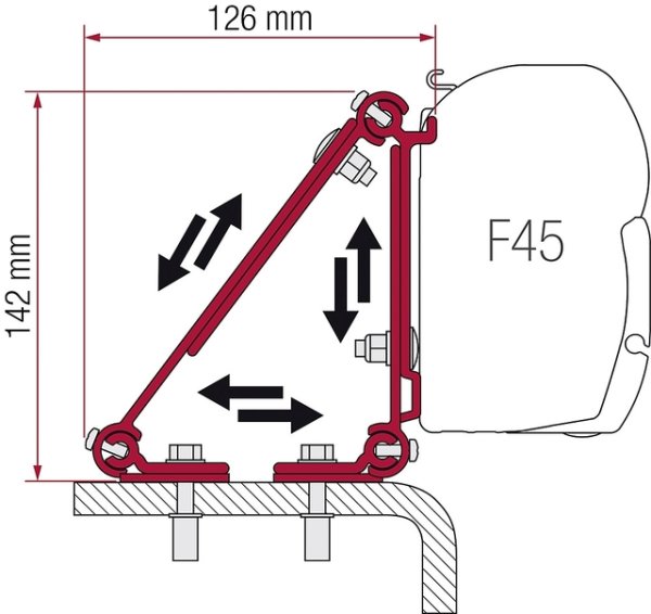 Kit adaptateur Fiamma Multi pr Renault Master 98, Fiat Ducato Citroën Jumper, Peugeot Boxer