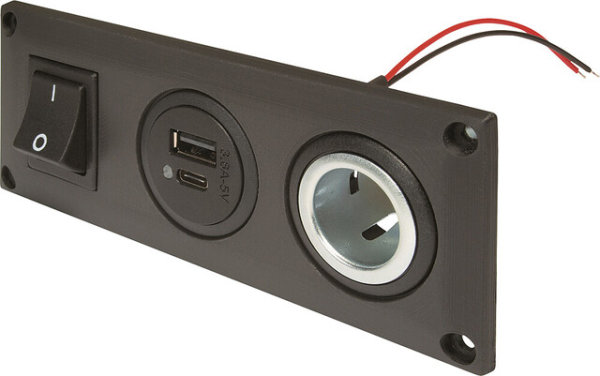 Panel mounted socket EV PRO CAR with USB-C/A double socket switchable