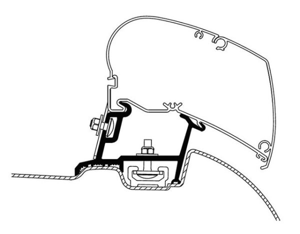 Adapter for Thule Omnistor 6300 / 6200 for MB Sprinter from 2007 and VW Crafter 2007 - 2016