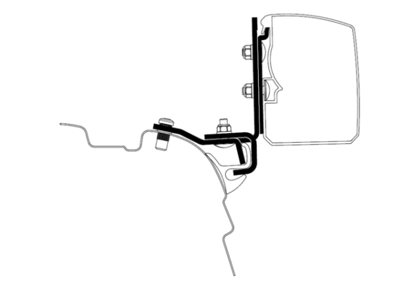 Adapter THULE zu Wandmarkise Omnistor 3200 VW T5/T6 Minivan Brandrup Rail _LHD_
