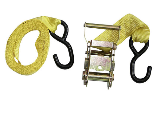 Tension strap with ratchet 3.5  x 200 cm, col. yellow Load 800 kg 1 piece SB