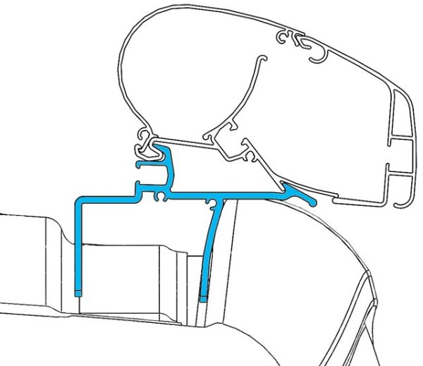 Adapter kit 3-part for roof awning Dometic PerfectRoof 2000 + 2500 VW Crafter from 2017