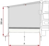 Paroi latérale FIAMMA Sun View Side Caravanstore XL Hauteur de montage 180-260 cm Déport 240 cm