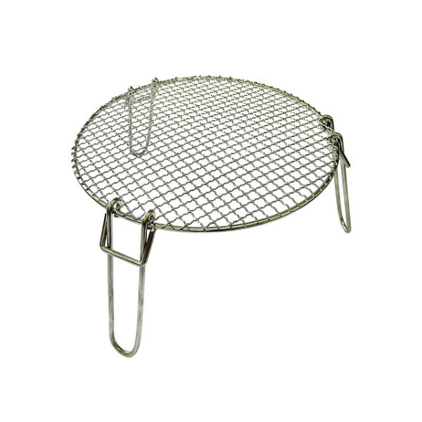 Trépied de cuisson et grille de gril VALHAL OUTDOOR en acier inox. Diam. 34 cm avec pieds pliables