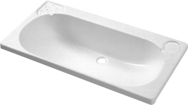 Waschbecken Carysan tiefe Mulde 642 x 160 x 343 mm Farbe weiß