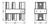 Verteiler WAGO 1 x Stecker, 5 x Buchse 3-polig Farbe...