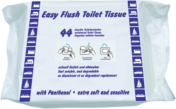 Moist toilet wipes Yachticon Easy Flush Toilets Contents 44 wipes