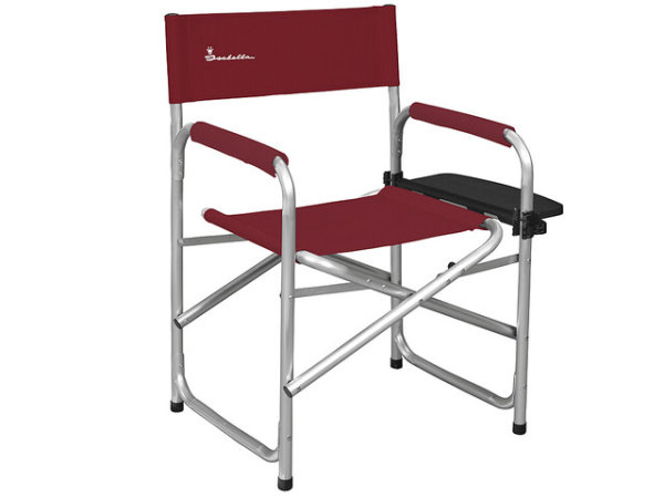 Chaise régisseur Isabella avec tablette latérale rouge