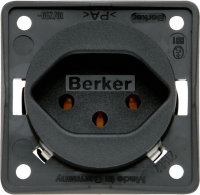 Socket outlet Berker Version Swiss Colour matt grey 10 A 250 V 3-pin