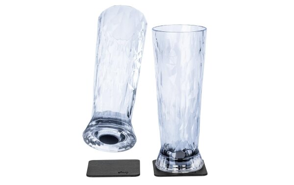 Magn. plastic glasses silwy BEER set of 2 high-tech 500 ml Col. transparent