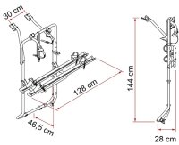 Fahrradträger FIAMMA Carry Bike VW T5 D / T6 D ab 07 / 2003 2 Räder Traglast 35 kg Farbe aluminium