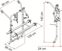 Bicycle rack FIAMMA Carry Bike VW T5, MY 2022 2 bikes, load capacity 60 kg Colour aluminium