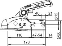 Ball clutch Al-Ko AK 270 incl. Soft-Dock, Spacers 35/40/45