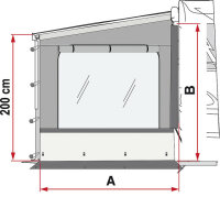 Side panel Fiamma Side W Pro Shade F45 / F65 / F80 S right