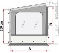 Paroi latérale FIAMMA Side W Pro F80 L XL 245 -...