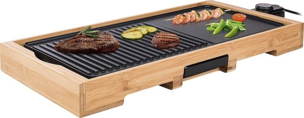 Tischgrill TRISTAR Bambus Grillplatte XL 58 x 30 x 65 cm