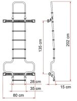 FIAMMA rear ladder Deluxe DJ H3 for Ducato, colour silver