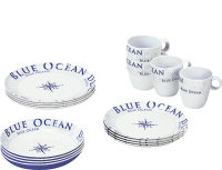 Melamin Brunner tableware Blue Ocean 16-pcs.