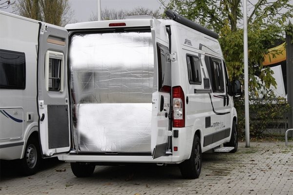 Thermal curtain Hindermann Fiat Ducato from 2007 rear dr. Col. light beige