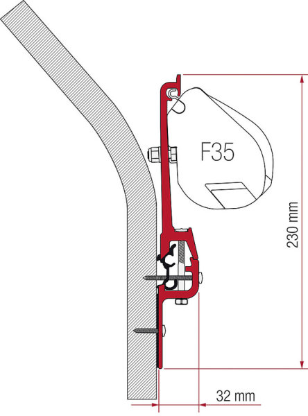 Adapter Fiamma  Kit Eriba Touring for F35 2 supports