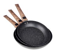 Pan set aluminium Gimex Black Line with wood grain 3 pcs.