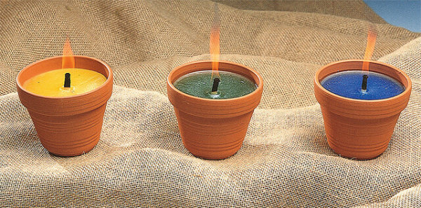 Party candles clay pots 3-Pack