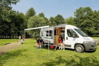 Dachmarkise Fiamma F80 S 340 x 250 cm Tuch Fb. royal blue Gehäuse Fb. titanium