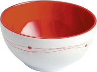 Brunner melamine bowl Cosmic diam. 15 cm Col. white / red