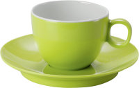 Espresso cup with saucer Melamine Brunner range Lime colour