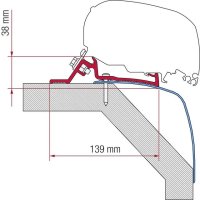 Adapter kit 4-part for Fiamma roof awning F5 S / F65 L...